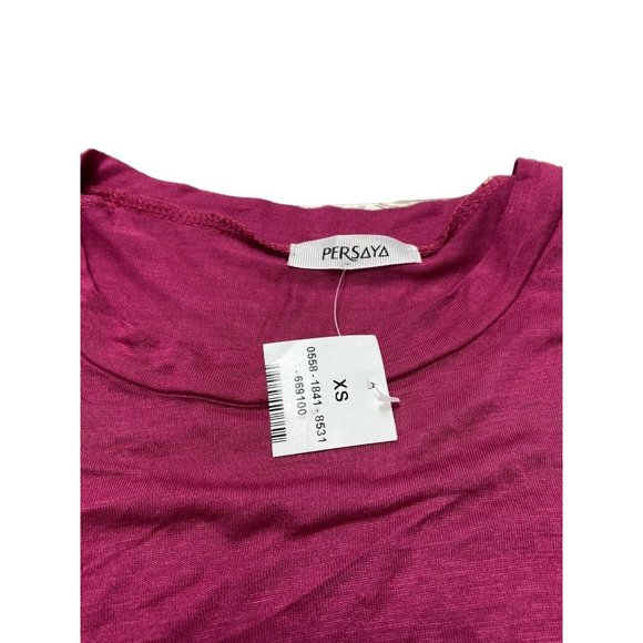 BRAND NEW Women's Pink T-Shirt Long Back Casual Tee Dark Pink - Size XS - Picture 7 of 7